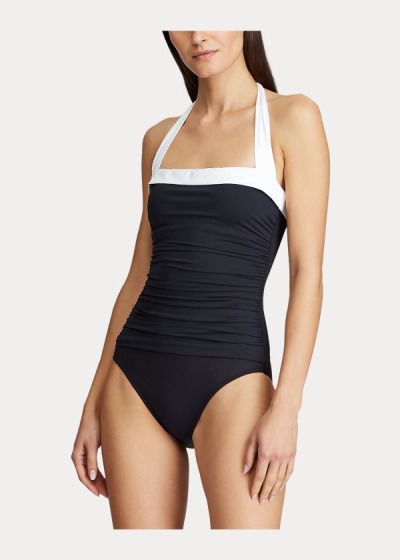 One-Piece Ralph Lauren Mujer Negros - Shirred Bandeau - UHVKI3948